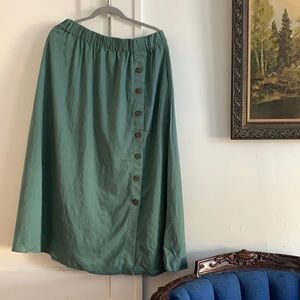 Madewell Linen Blend Midi-Skirt